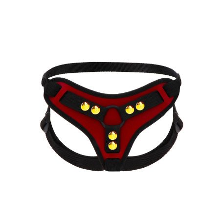 Taboom Harnais Strap-on Rouge et Or Bondage in Luxury