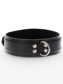 Taboom Collier Heavy D-Ring Bondage Essentials Simili Cuir Noir