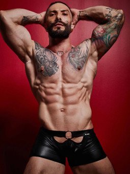 Cut4men Peekaboo Shorty Wetlook Noir Bl4ck