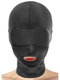 Fetish Tentation Cagoule Fetish Bouche Ouverte en Tissu Noir