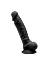 Gode Réaliste Noir Double Densité avec Testicules Modèle 1 17.6 cm