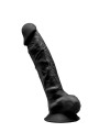 Gode Réaliste Noir Modèle 1 20 cm Double Densité avec Testicules