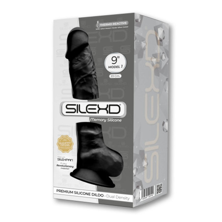 SilexD Gode Réaliste Modèle 1 23 cm Double Densité avec Testicules