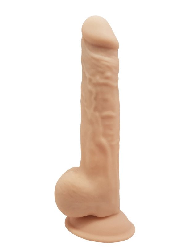 Gode Réaliste avec Testicules Modèle 3 24 cm Beige Clair