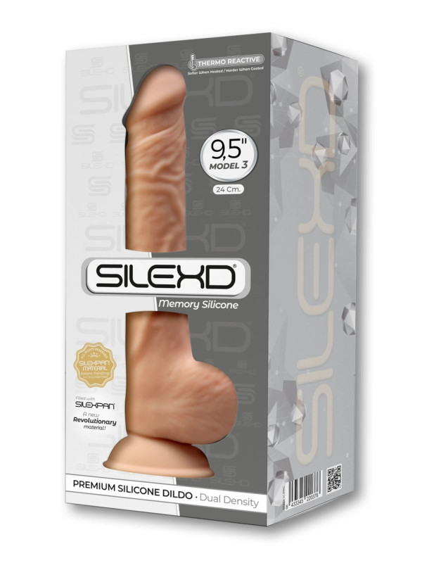 Gode Réaliste avec Testicules Modèle 3 24 cm Beige Clair