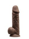 Gode Réaliste avec Testicules Modèle 4 21.5 cm Chocolat