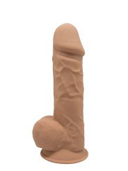 Gode Réaliste avec Testicules Modèle 4 21.5 cm Beige Caramel