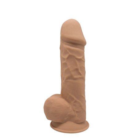 Gode Réaliste avec Testicules Modèle 4 21.5 cm Beige Caramel