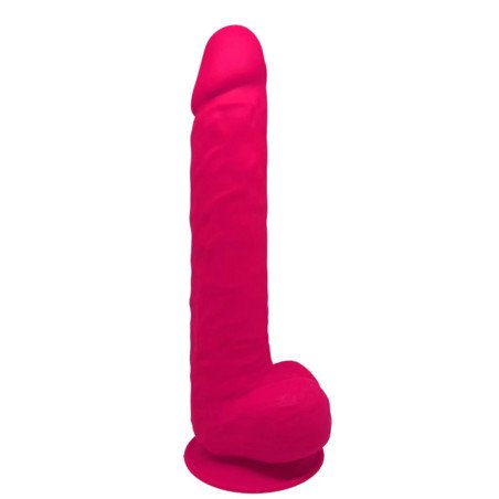 SilexD Gode Réaliste XXL avec Testicules Modèle 1 38 cm Thermo Reactif Rose