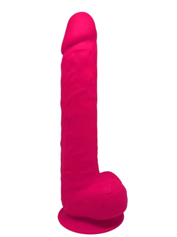 SilexD Gode Réaliste XXL avec Testicules Modèle 1 38 cm Thermo Reactif Rose