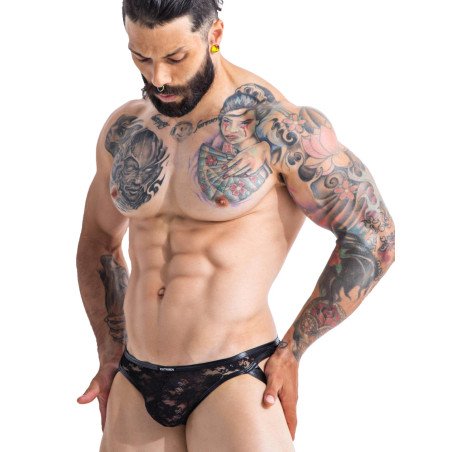 Cut4Men Lace Jockstrap en Dentelle Noire