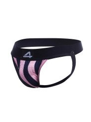 Cut4Men Jockstrap Stripe Pink Rose et Bleu