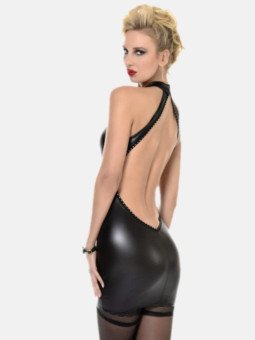 Maison Catanzaro Poussy Cat Robe Noire Laquée