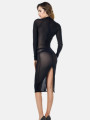 Maison Catanzaro Robe Azia en Résille Noire