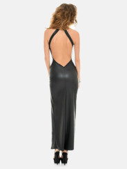 Robe Longue Poussy Cat Wetlook Noir Patrice Catanzaro