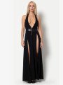 Isabella Robe Longue Noire Les P'tites Folies by Maison Catanzaro