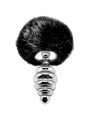 Fluffy Twist M Noir Plug Anal en Métal Queue de Lapin