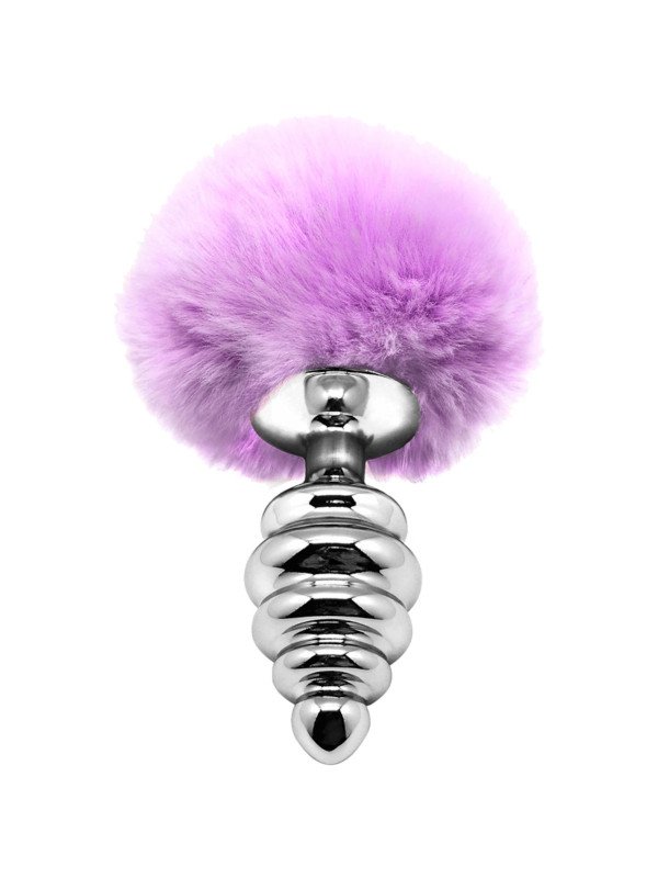 Fluffy Twist M Violet Plug Anal en Métal Queue de Lapin