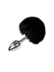 Fluffy S Noir Plug Anal en Métal Queue de Lapin Alive