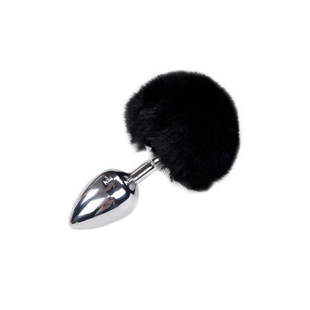 Fluffy L Noir Plug Anal en Métal Queue de Lapin Alive