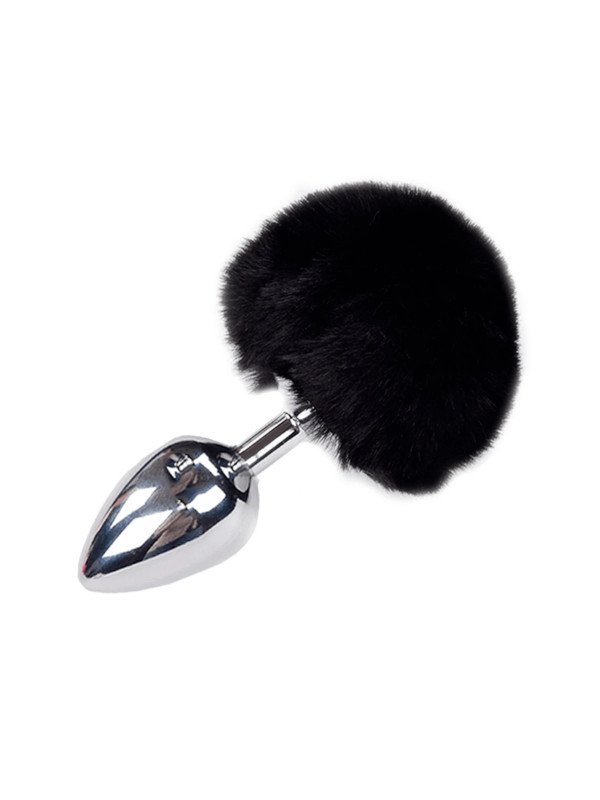 Fluffy L Noir Plug Anal en Métal Queue de Lapin Alive