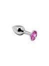 Plug Anal Bijou S Metal avec Strass Rose Alive