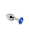 Plug Anal Bijou M Metal avec Strass Bleu Alive