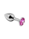 Plug Anal Bijou L Metal avec Strass Rose Alive