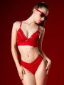 Brassière et string Jade en Vinyle Rouge Patrice Catanzaro