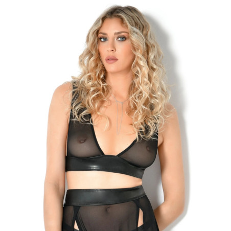 Brassière St Raphael en Mesh Noir Maison Catanzaro