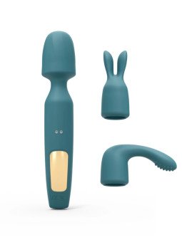 R-Evolution Wand avec Embouts Interchangeables Love to Love Teal Blue