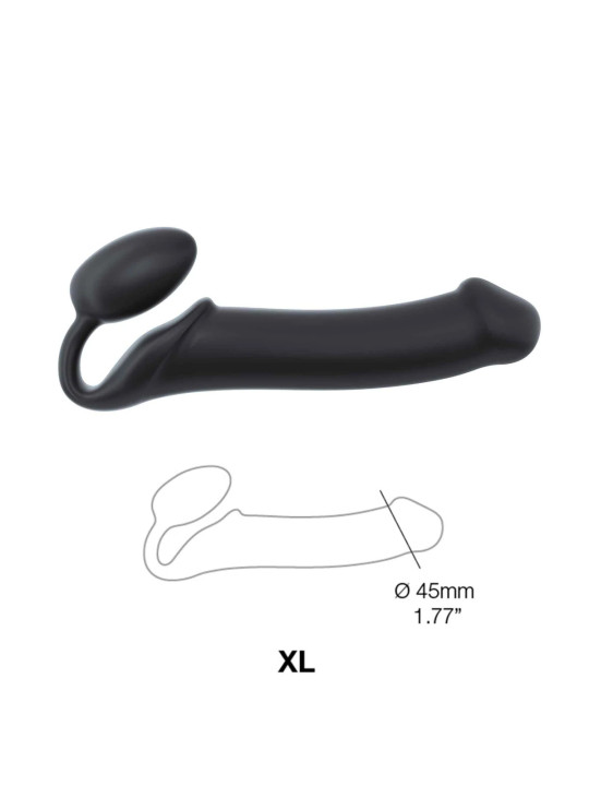Double Gode Semi Réaliste XL Strap-on-Me Noir Dimensions