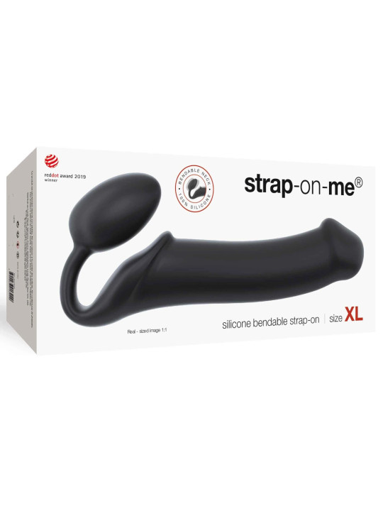 Double Gode Semi Réaliste XL Strap-on-Me Noir Packaging