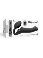 Double Gode Vibrant L 3 Moteurs Strap-on-Me Noir Packaging