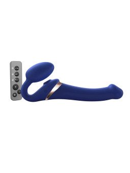 Multi Orgasm M Double Gode Vibrant 3 Moteurs Strap-on-Me Bleu