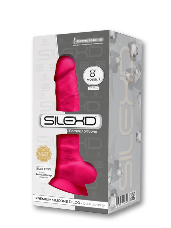 Gode Réaliste Rose Modèle 1 20 cm Double Densité avec Testicules