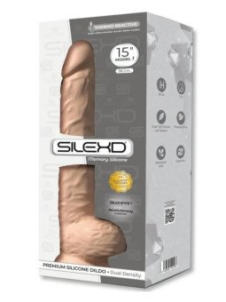Gode Réaliste XXL avec Testicules Modèle 1 38 cm Beige Clair SilexD
