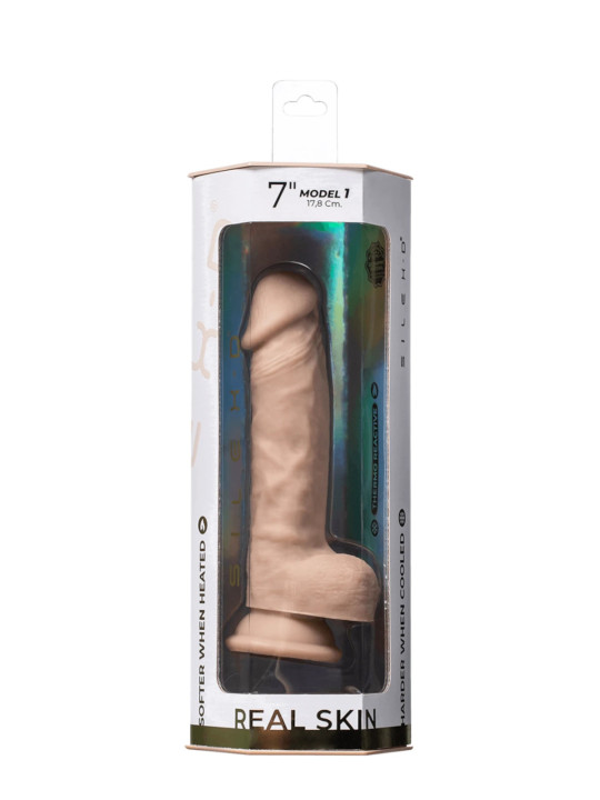 Gode Modèle 1 17,8 cm Real Skin Silicone Liquide SilexD