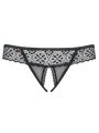 Shibu String Ouvert en Dentelle Noire Obsessive Lingerie