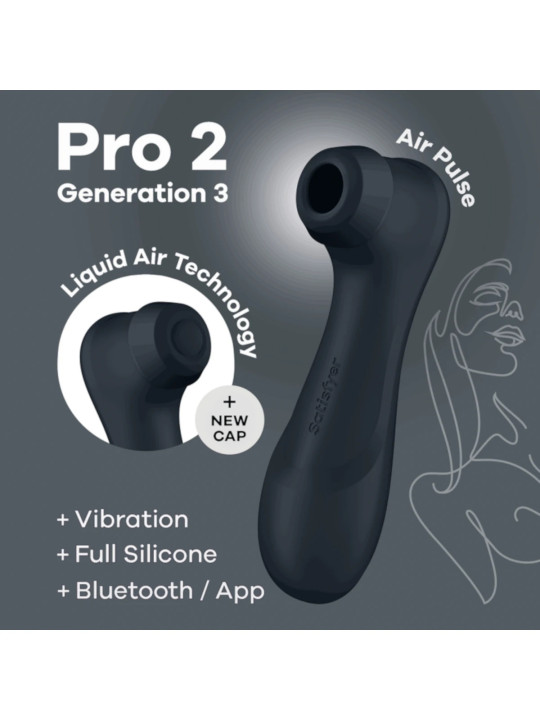 Satisfyer Pro 2 Génération 3 Noir + Connect App Stimulateur Connecté Noir Satisfyer Pro 2 Génération 3 Noir + Connect App Stimulateur Connecté Noir