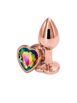 Ns Novelties Plug Anal S Rose Gold Coeur Multicolore Rear Assets