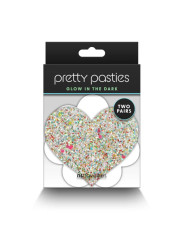 Cache Tétons à Paillettes Phosphorescentes Coeur