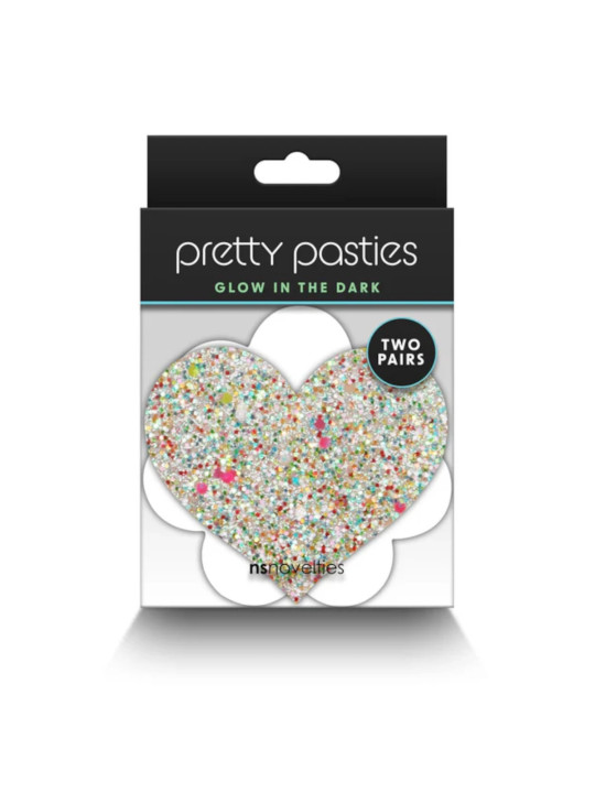 Cache Tétons à Paillettes Phosphorescentes Coeur