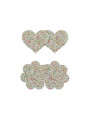 Cache Tétons à Paillettes Phosphorescentes Coeur et Fleur 2 Paires