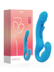 Harmony Duo Bleu Double Vibromasseur Strap-on Connecté Honey Play Box