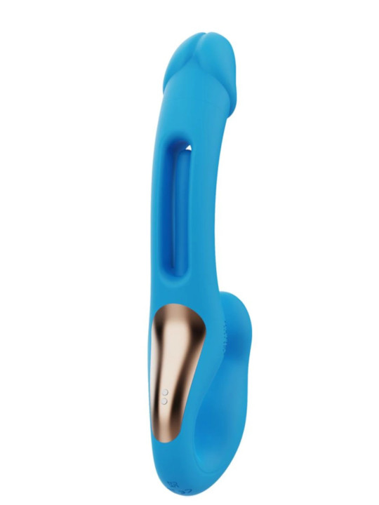 Harmony Duo Bleu Double Vibromasseur Strap-on Connecté Honey Play Box Harmony Duo Bleu Double Vibromasseur Strap-on Connecté Honey Play Box