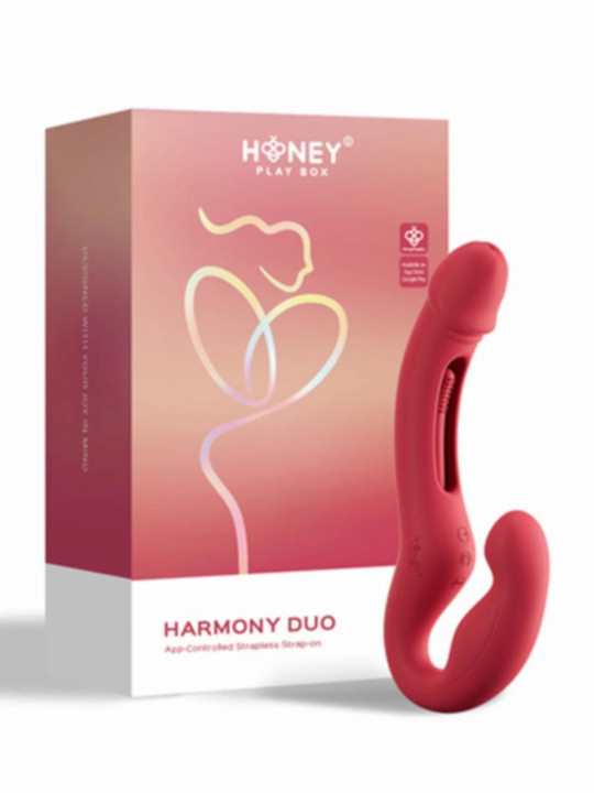 Harmony Duo Rouge Double Vibromasseur Strap-on Connecté Honey Play Box