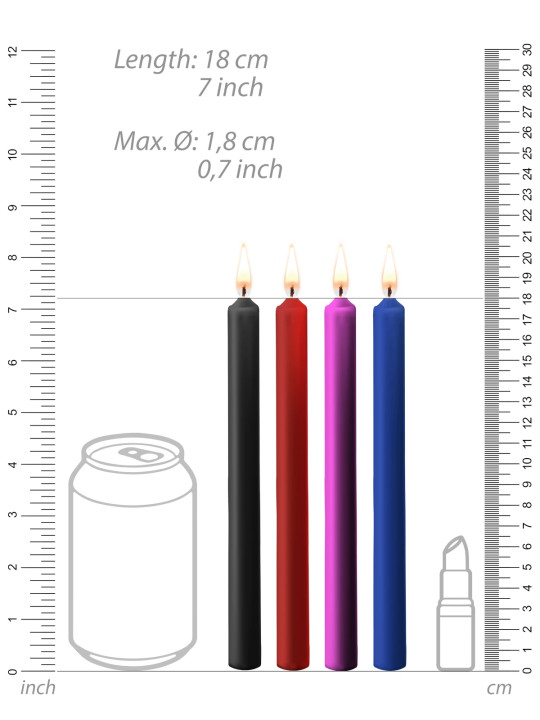 4 Bougies Basse Température Teasing Wax Ouch! Multicolore