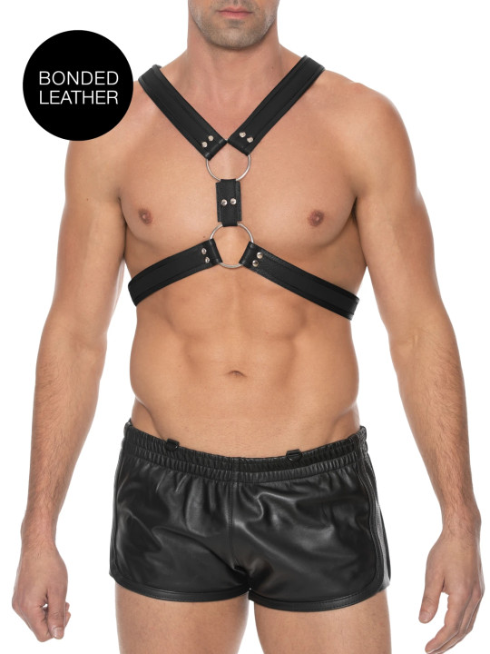 Harnais Scottish en Cuir Noir Ouch!