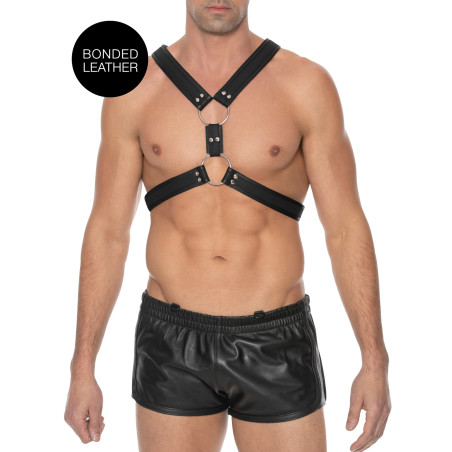 Harnais Scottish en Cuir Noir Ouch!